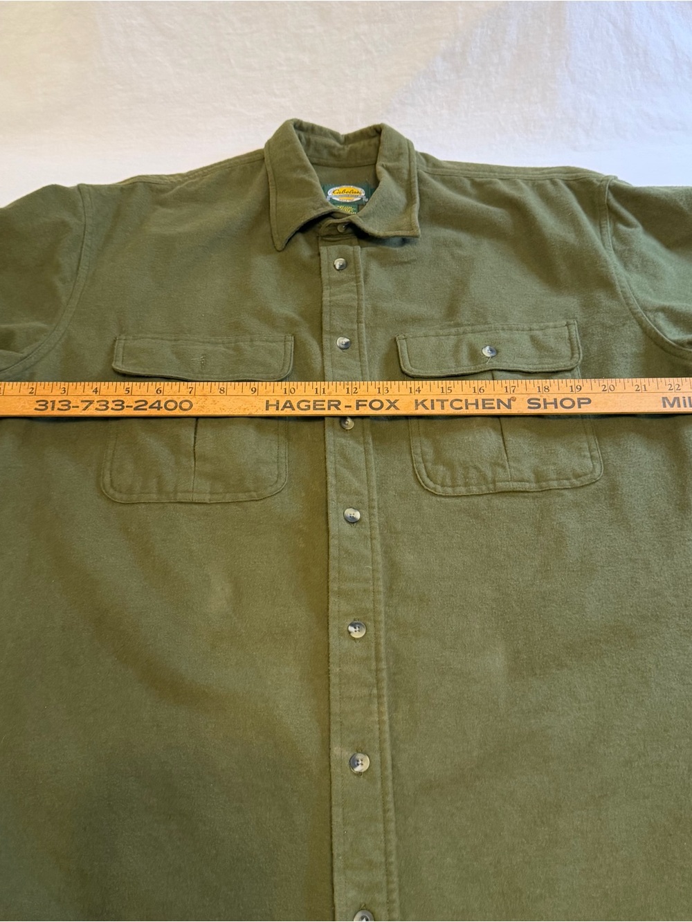 Cabelas Men's Olive Green Button-Up Utility Jacket Size LT Read Description - Picture 9 of 15